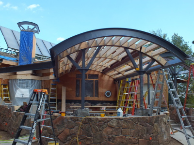 Exterior construction of new addition built by Blue Ox Artisans
